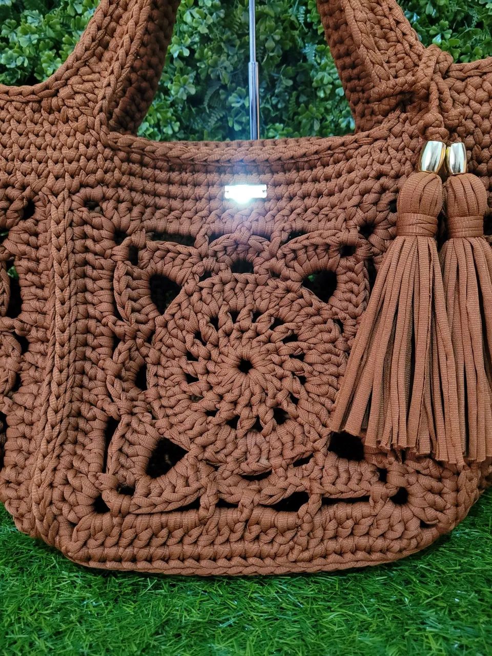 Bolsa de praia artesanal em croche - Foto 4
