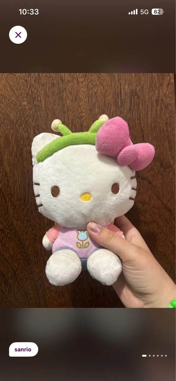 Pelúcia Hello Kitty de páscoa borboleta sanrio
