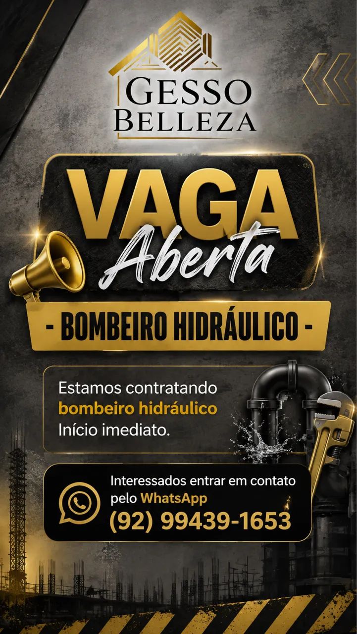 Bombeiro hidráulico e serventes 