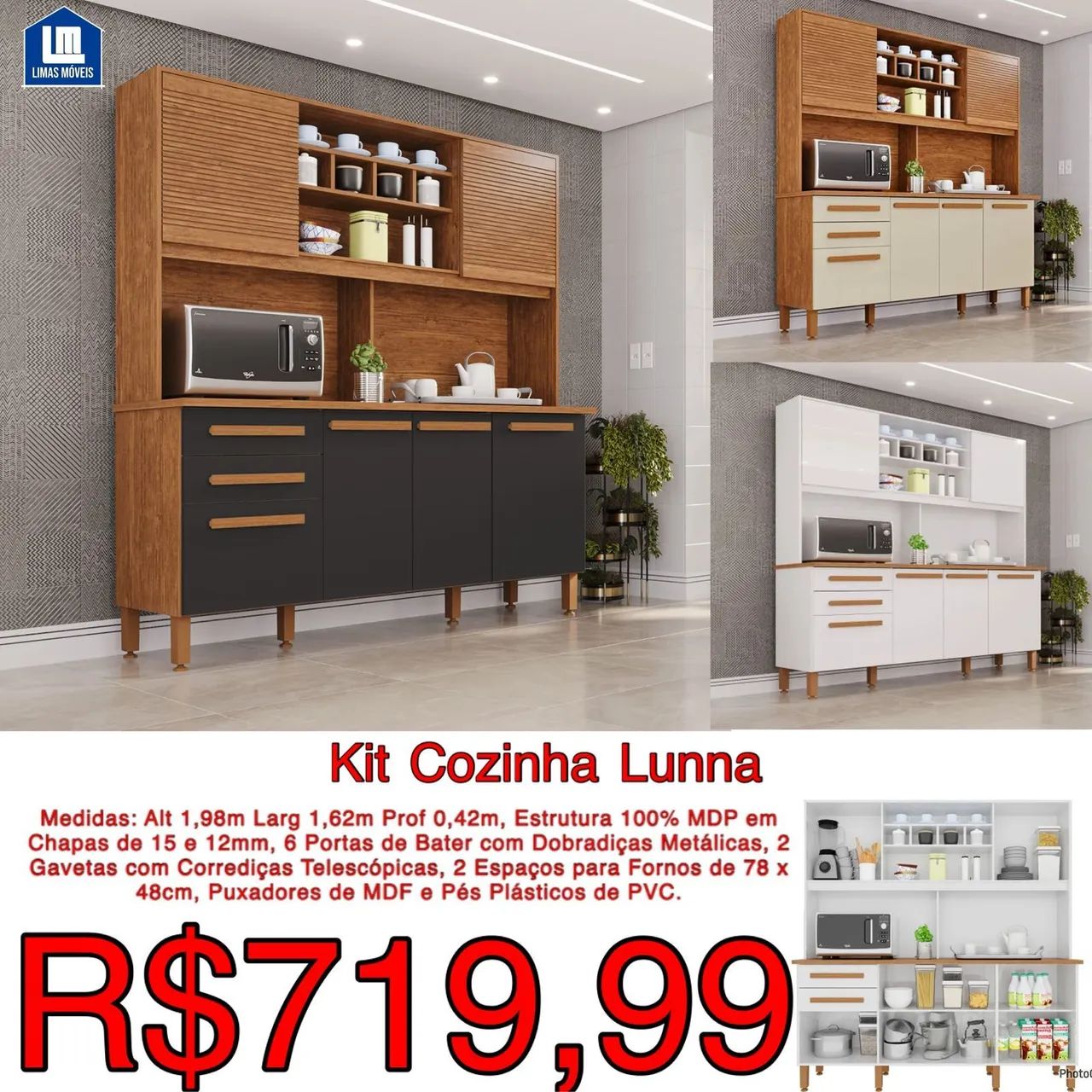 COZINHA LUNNA - FRETE GRÁTIS QUASE TODO RJ 