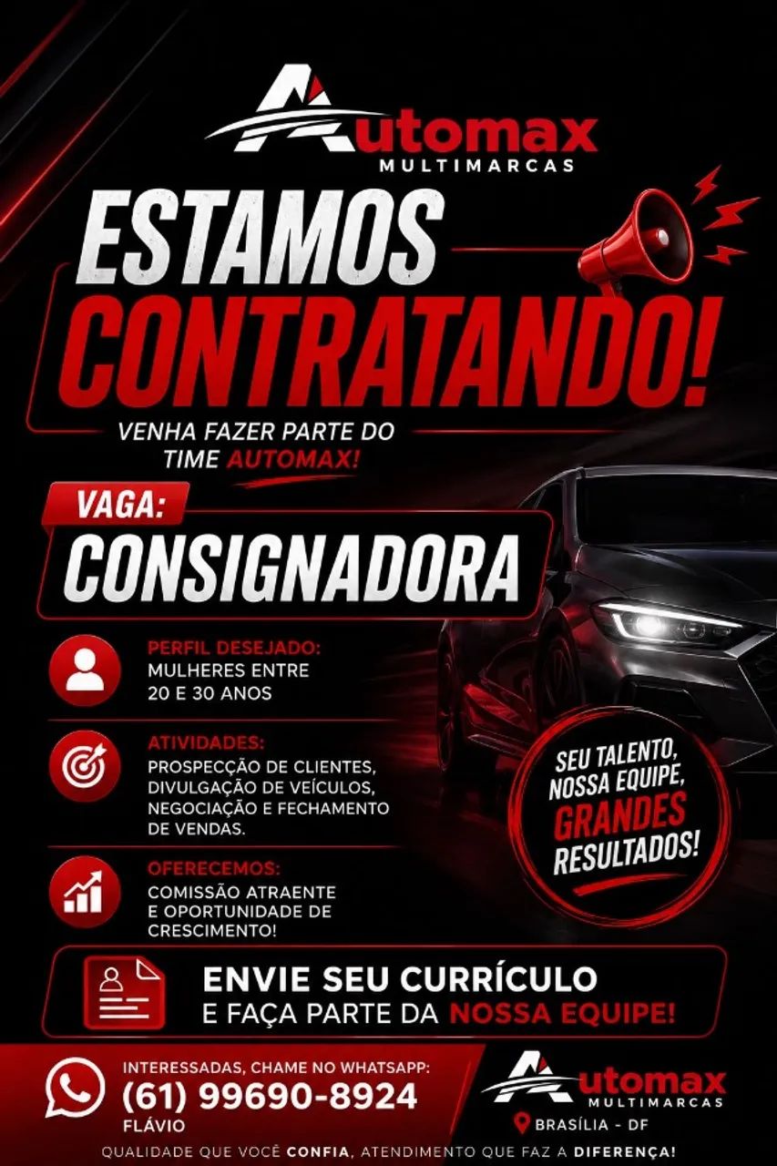 VAGA DE EMPREGO CONTRATAÇÃO CONSIGNADORA