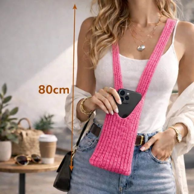 Capa Bolsa Phone Pocket Em Tecido 80cm [Rosa]  - Foto 3