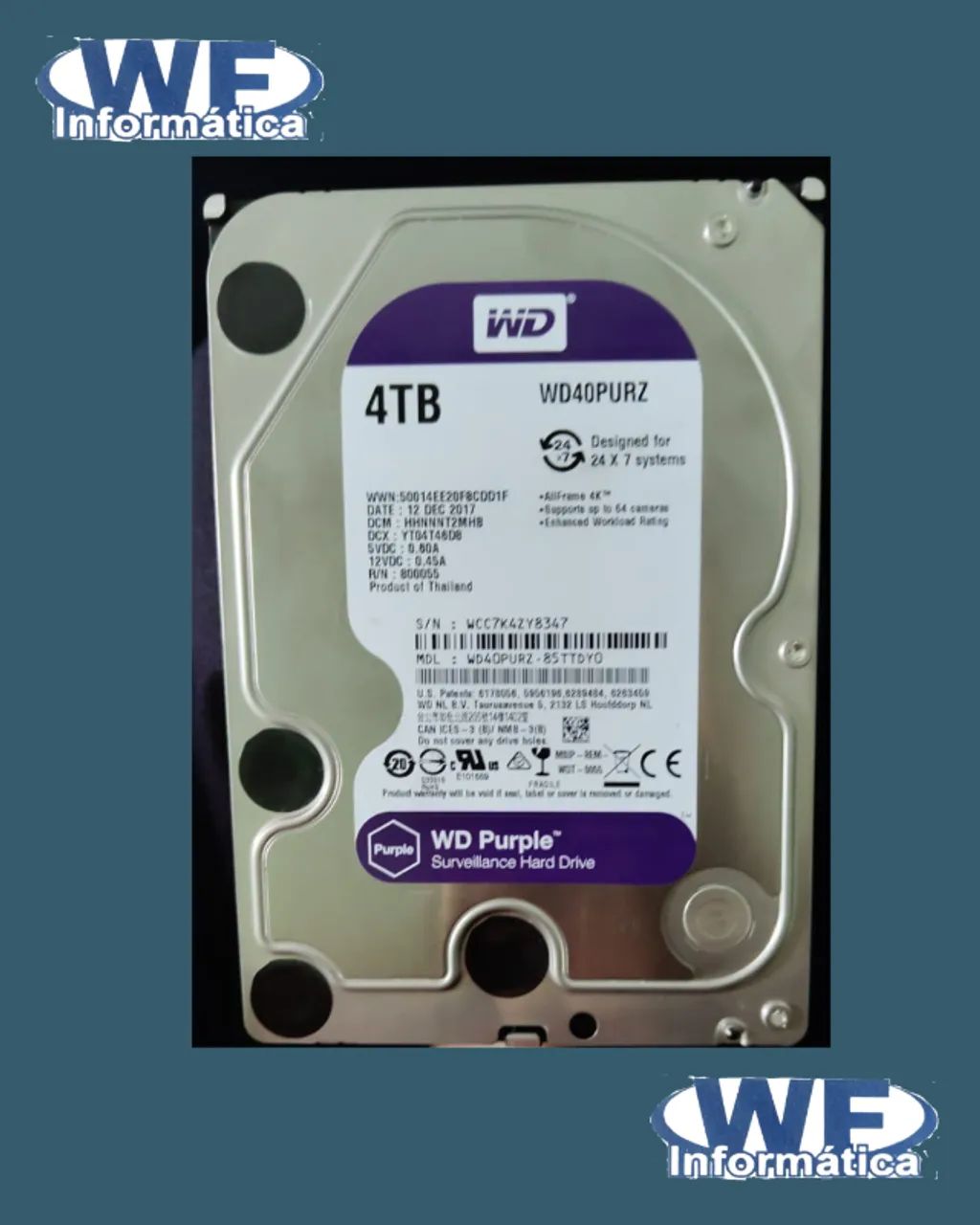 HD 4TB WD PURPLE PARA PC 