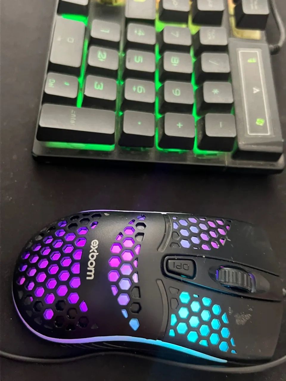 ? KIT TECLADO + MOUSE EXBOM COM LED - Foto 3