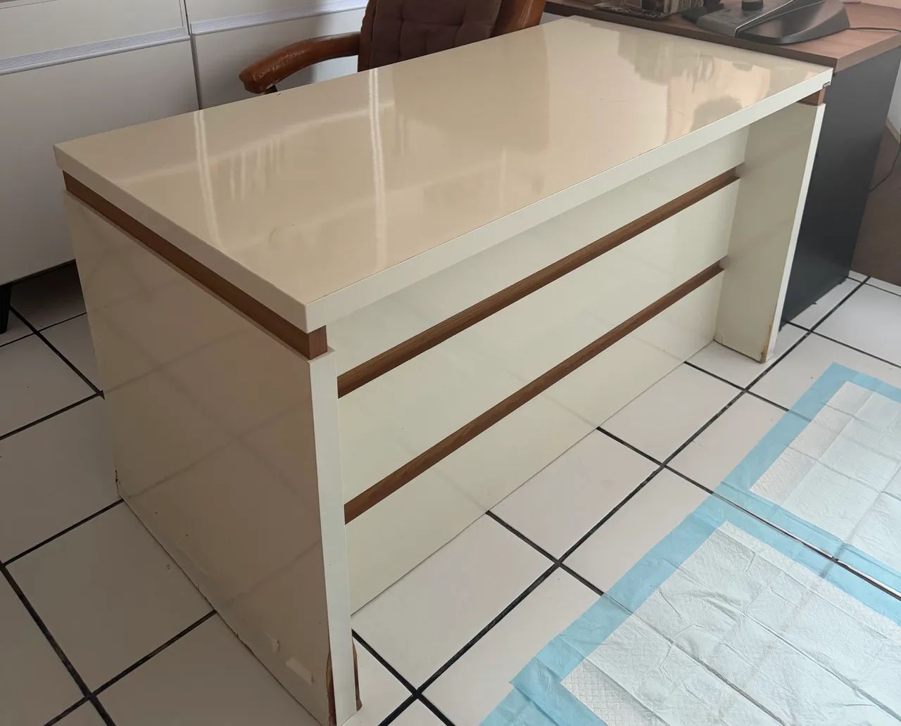 Mesa escritório madeira usada 