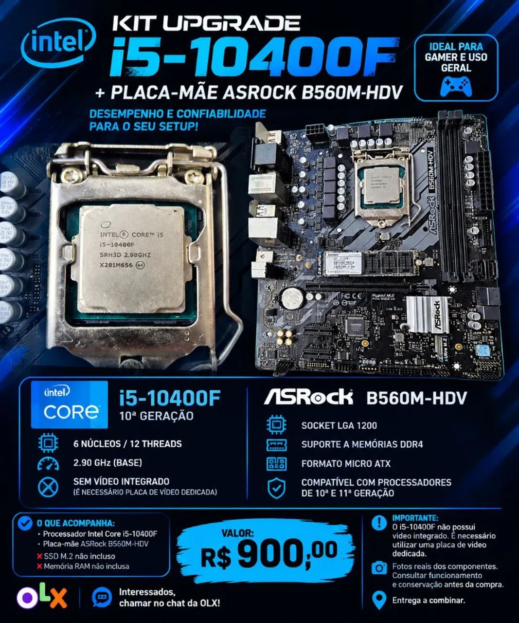 i5 10400f e Placa mãe!