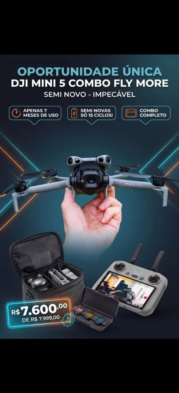 Drone Dji Mini 5 Pro Combo Plus - usado 