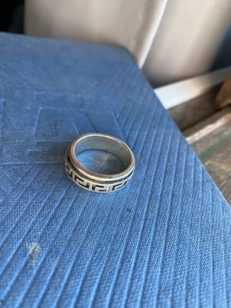 Anel Grego Masculino em Prata - Meandro - Aro 23 - 8,64g - Foto 3
