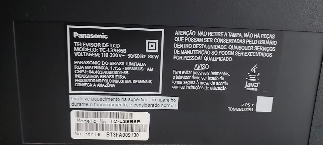 TV LED 39 Polegadas Panasonic TC-L39b6b - Foto 4
