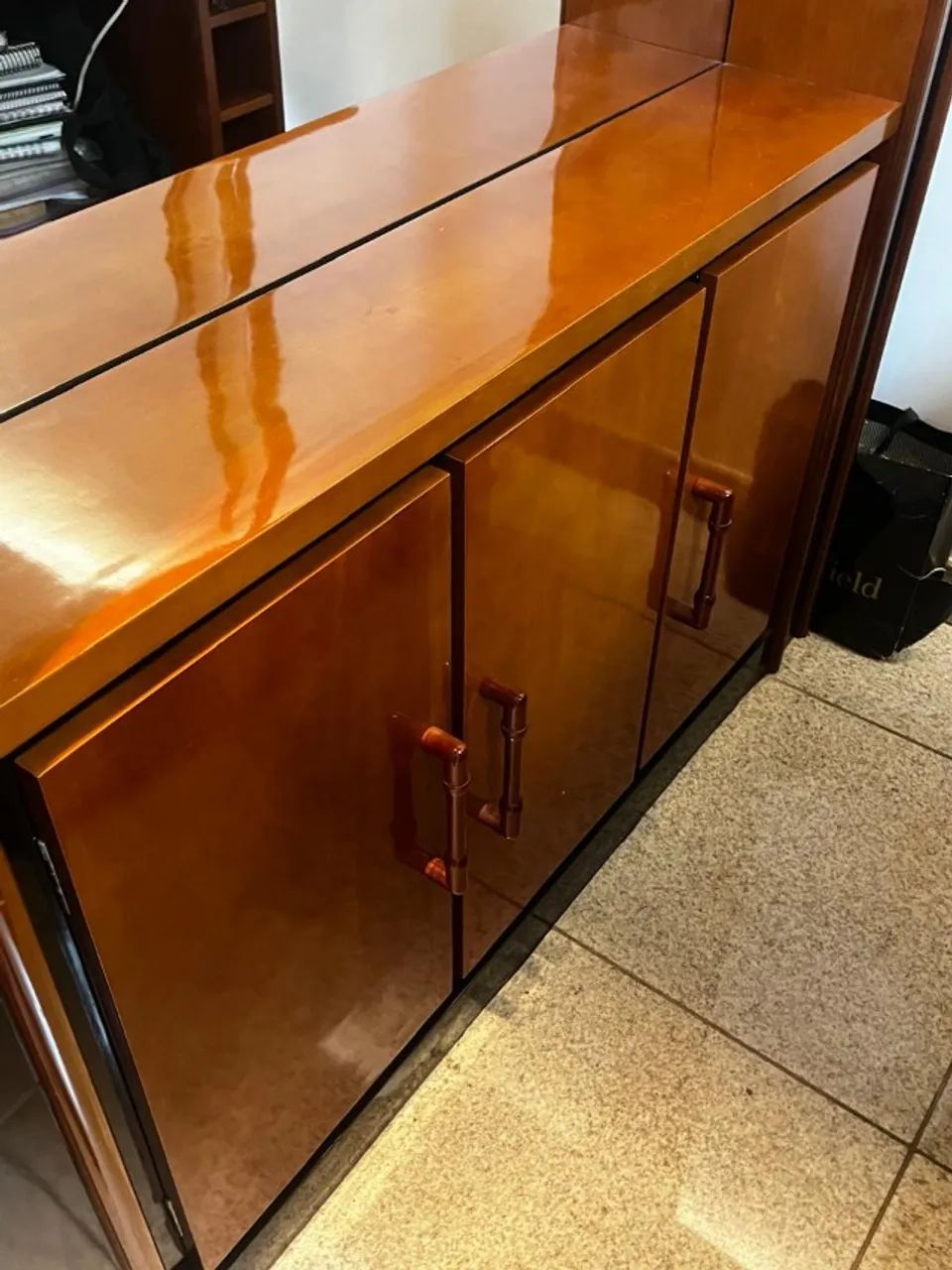 Bar de sala de Mogno + Taças de cristal + Banquetas (Perfeitamente conservado) - Foto 4