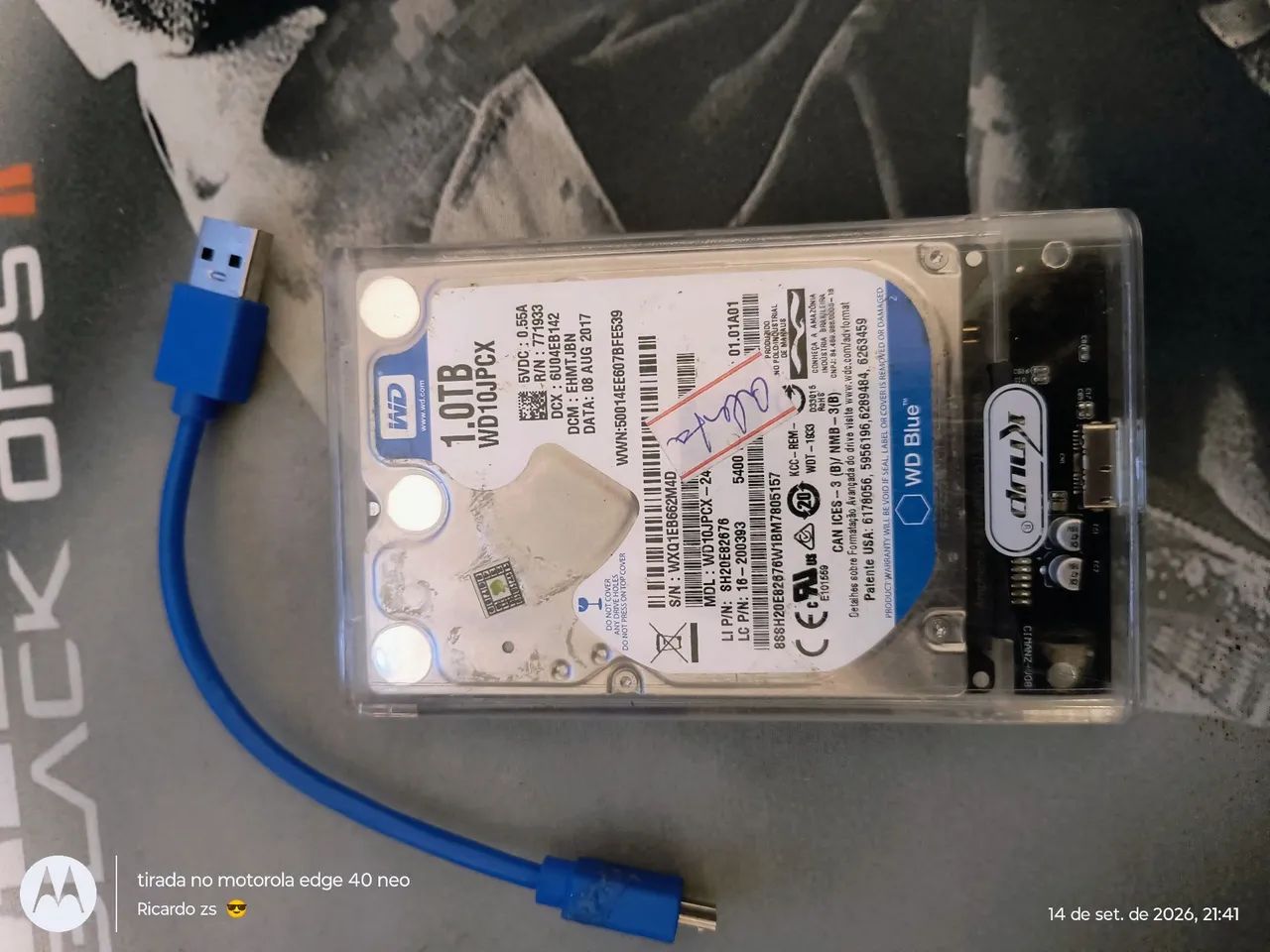 HD externo wd 1 terá 
