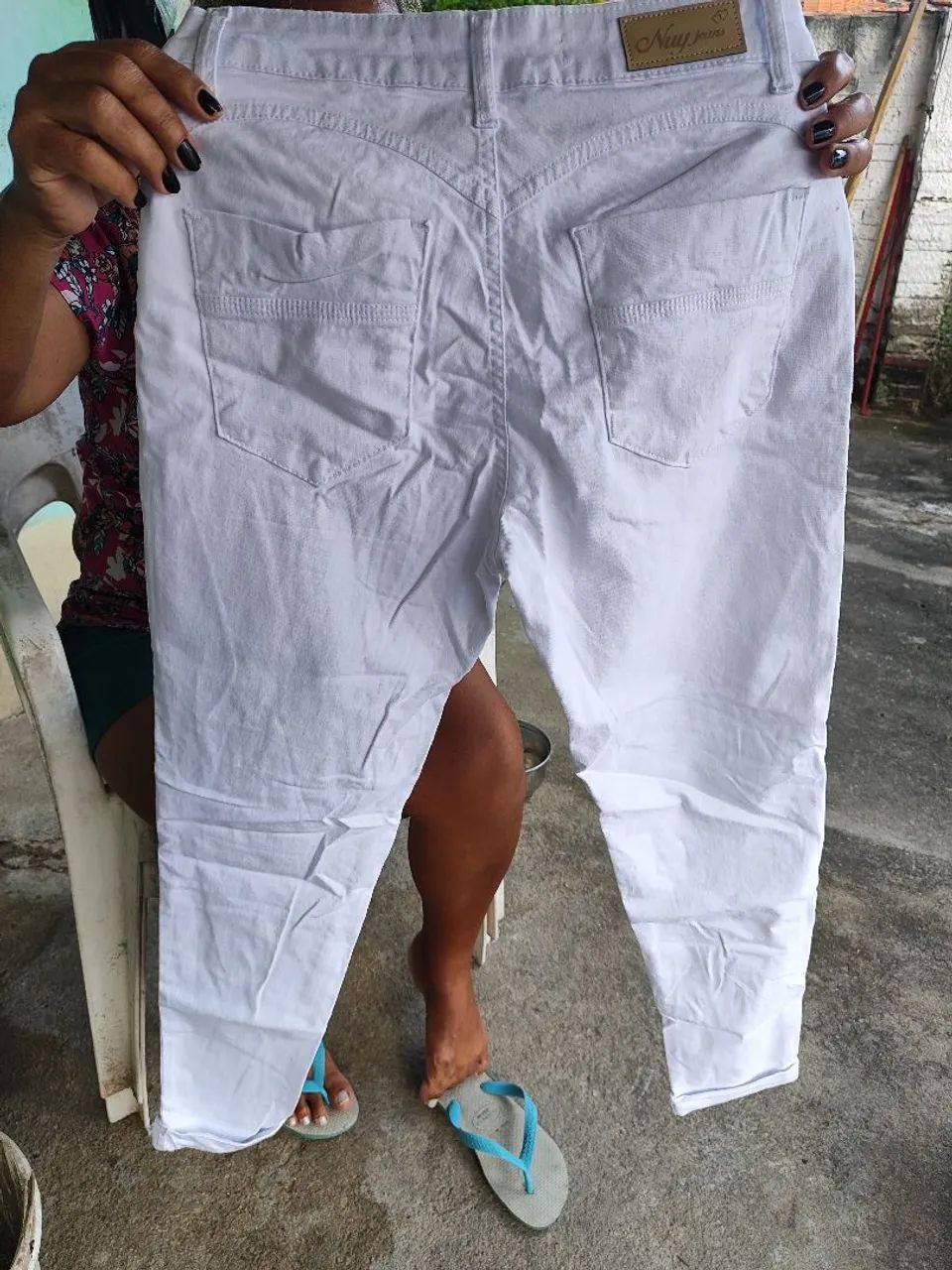 Vendo calça branca Tam. 40 - Foto 2