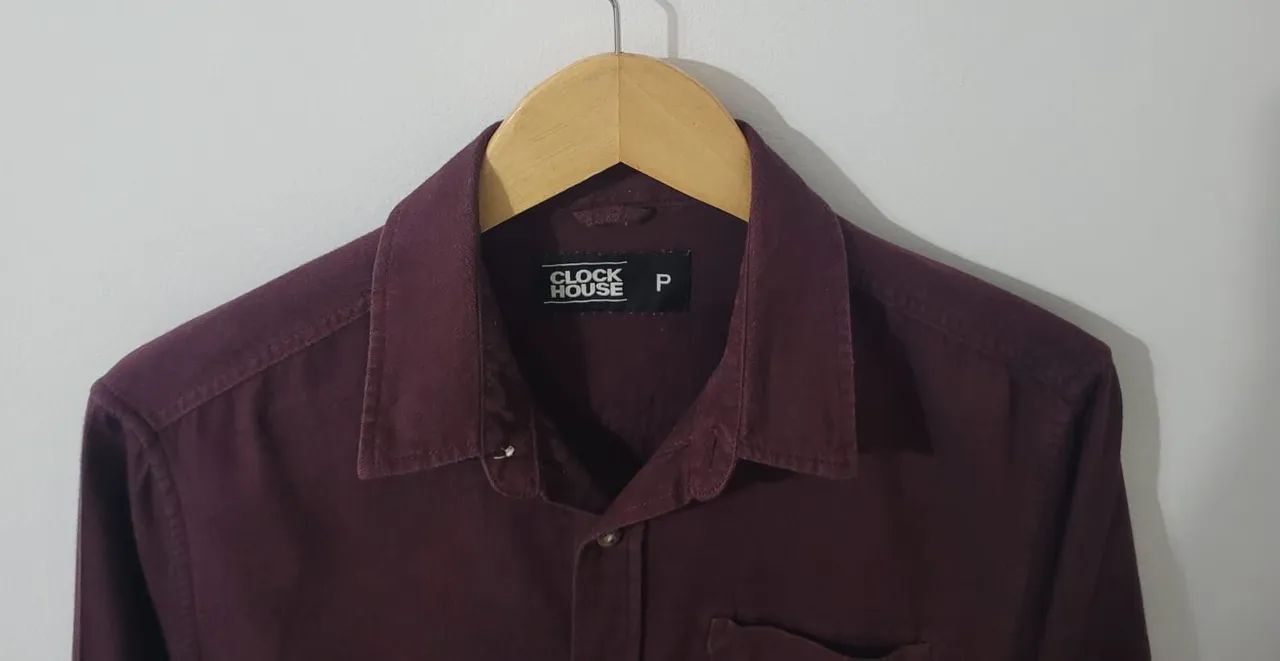 Camisa Vinho Clock House Tam P - Foto 4