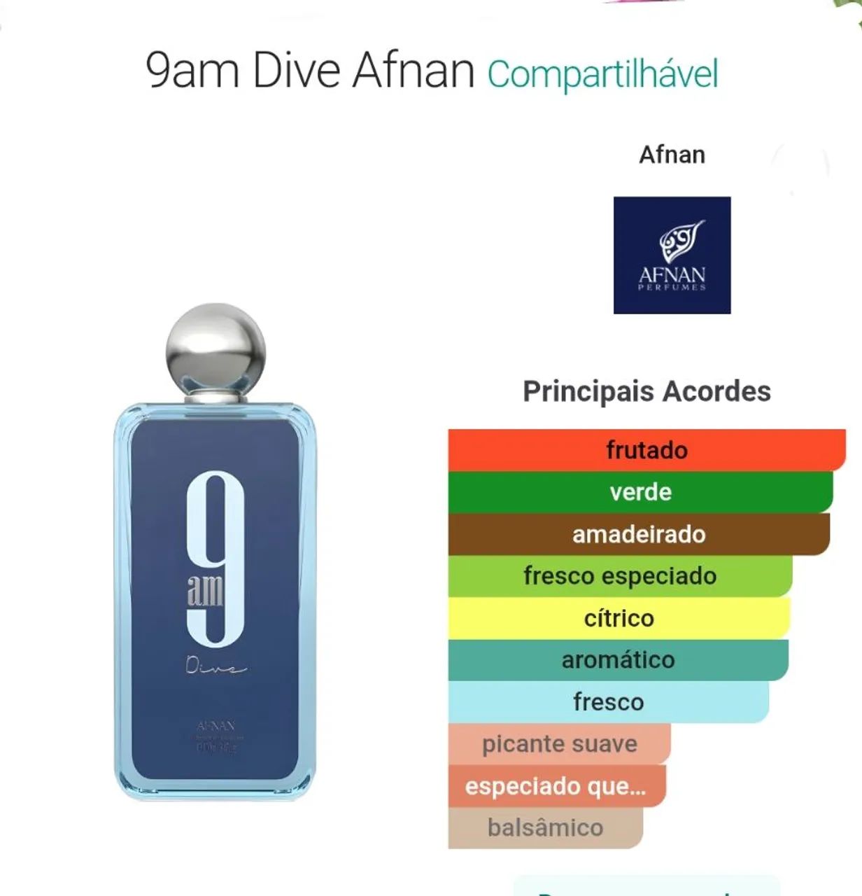 Perfume Arabe 9am Dive - Afnan 100% original/ lacrados. - Foto 2