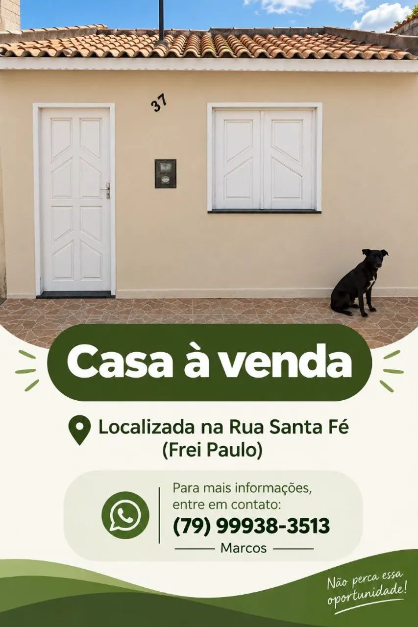 Vende-se casa em Frei Paulo.