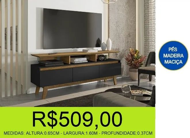 rack - retro - pés de madeira maciça - compre e retire hoje mesmo 