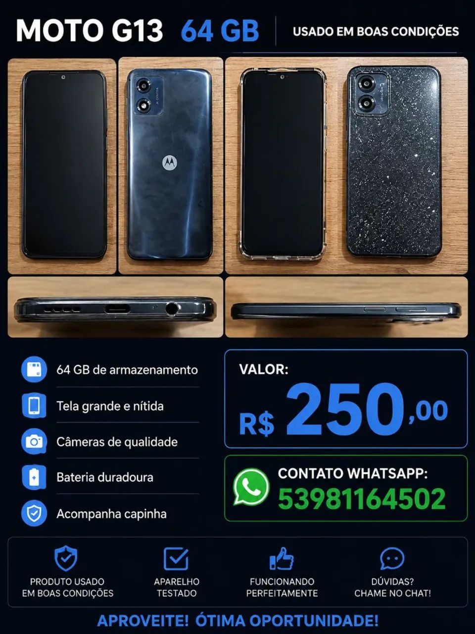 Motorola E13 64gb estado de conservação muito bom  - Foto 4