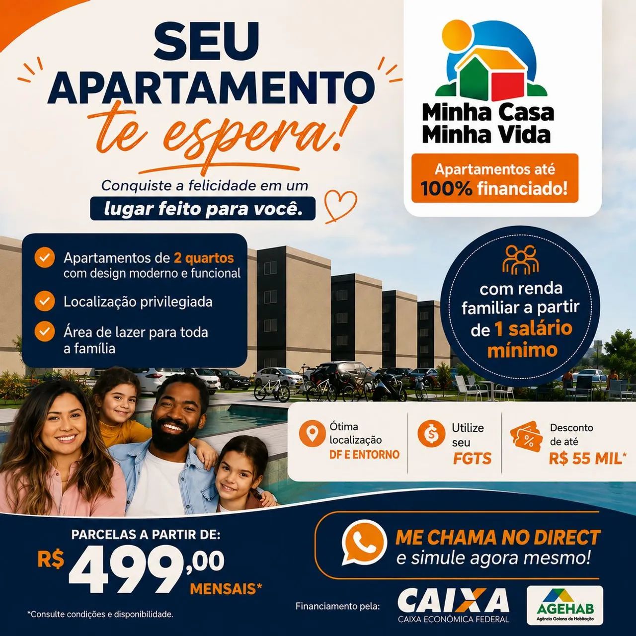 Apartamento até 100% financiado