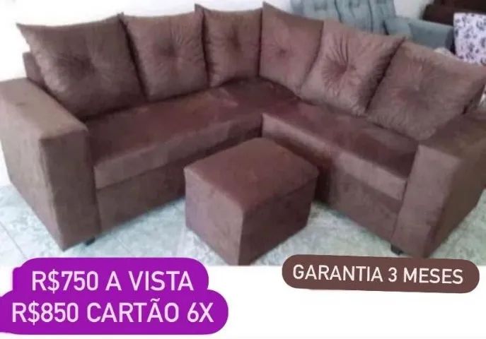 Promoção Sofá em L com Puff de Fábrica - Foto 2