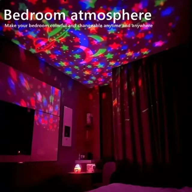 Mini Luminária Projetor Estrela Lua Led 360º - Foto 4