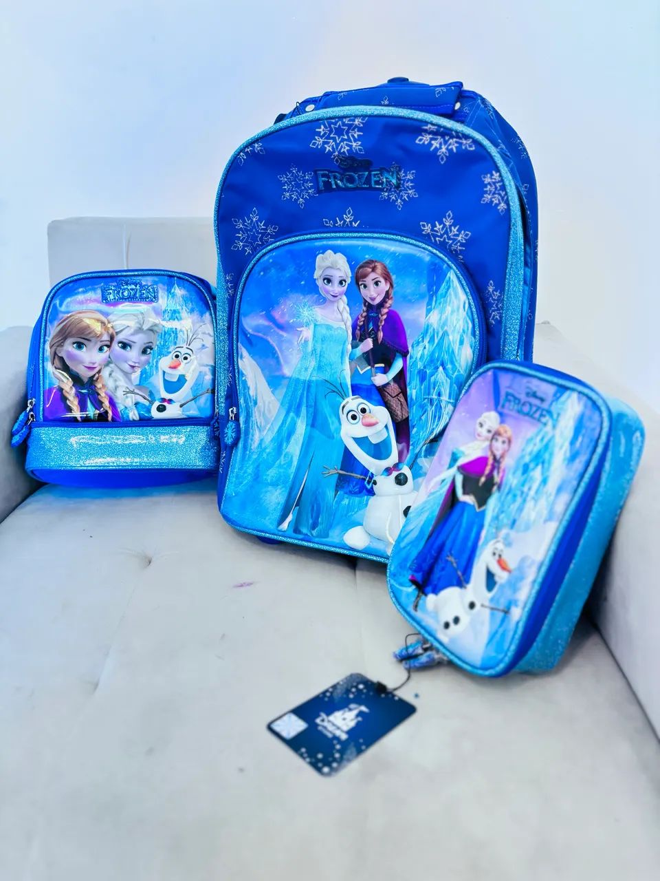 Kit escolar da Frozen: Mochila, Lancheira e Estojo
