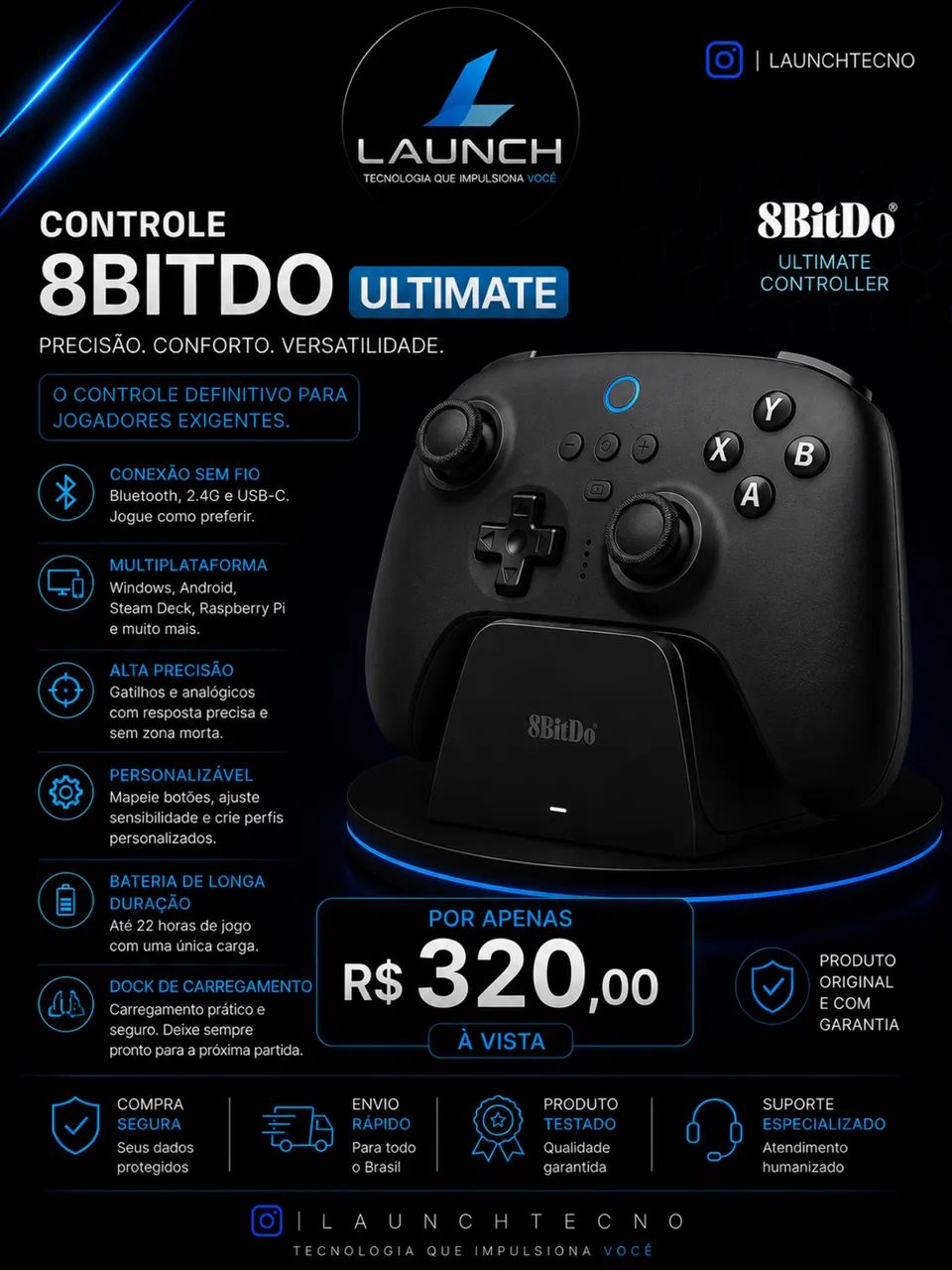 Controle 8bitdo ultimate