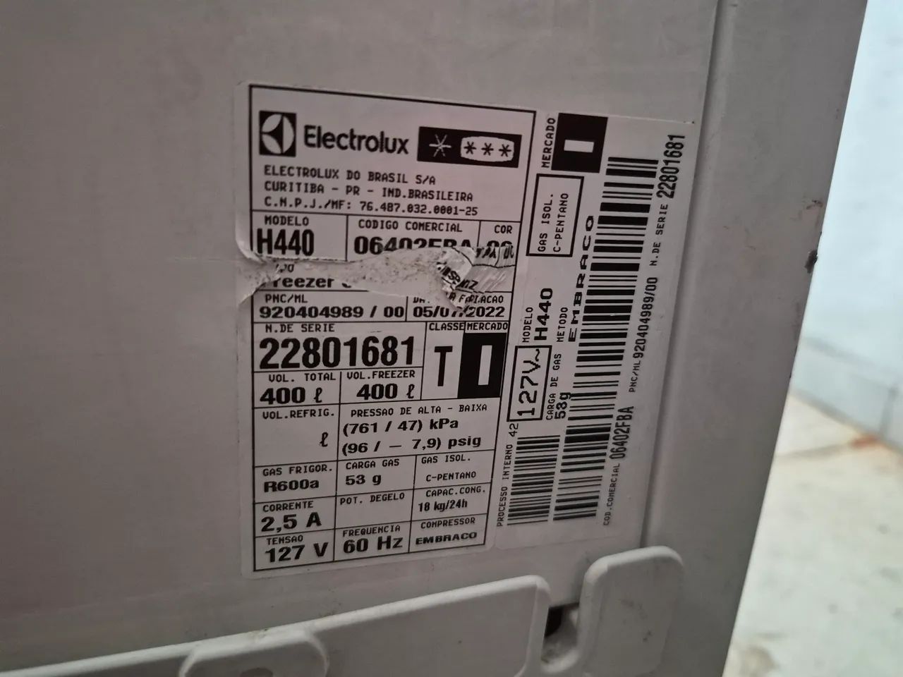 Frizer Electrolux 400 litros 