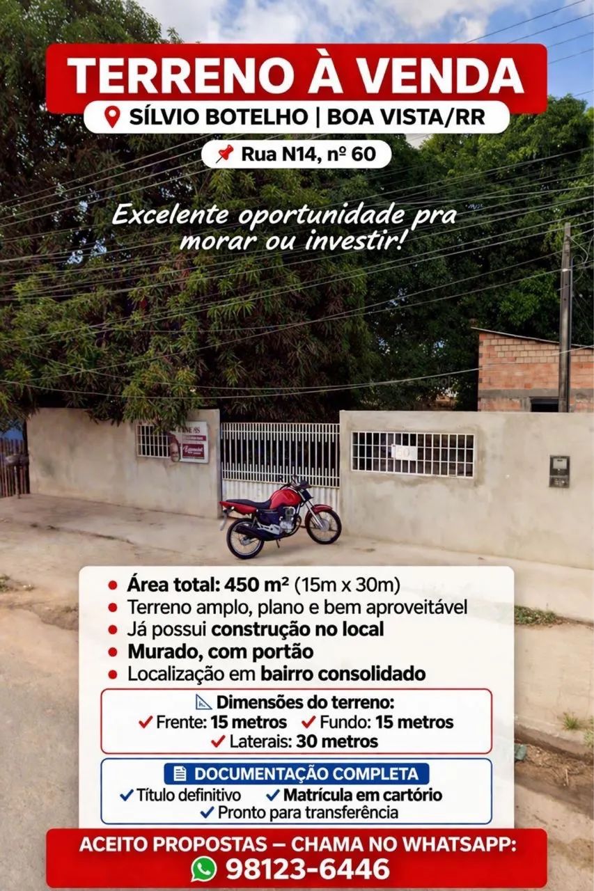 TERRENO À VENDA | BOA VISTA/RR SILVIO BOTELHO - Foto 5