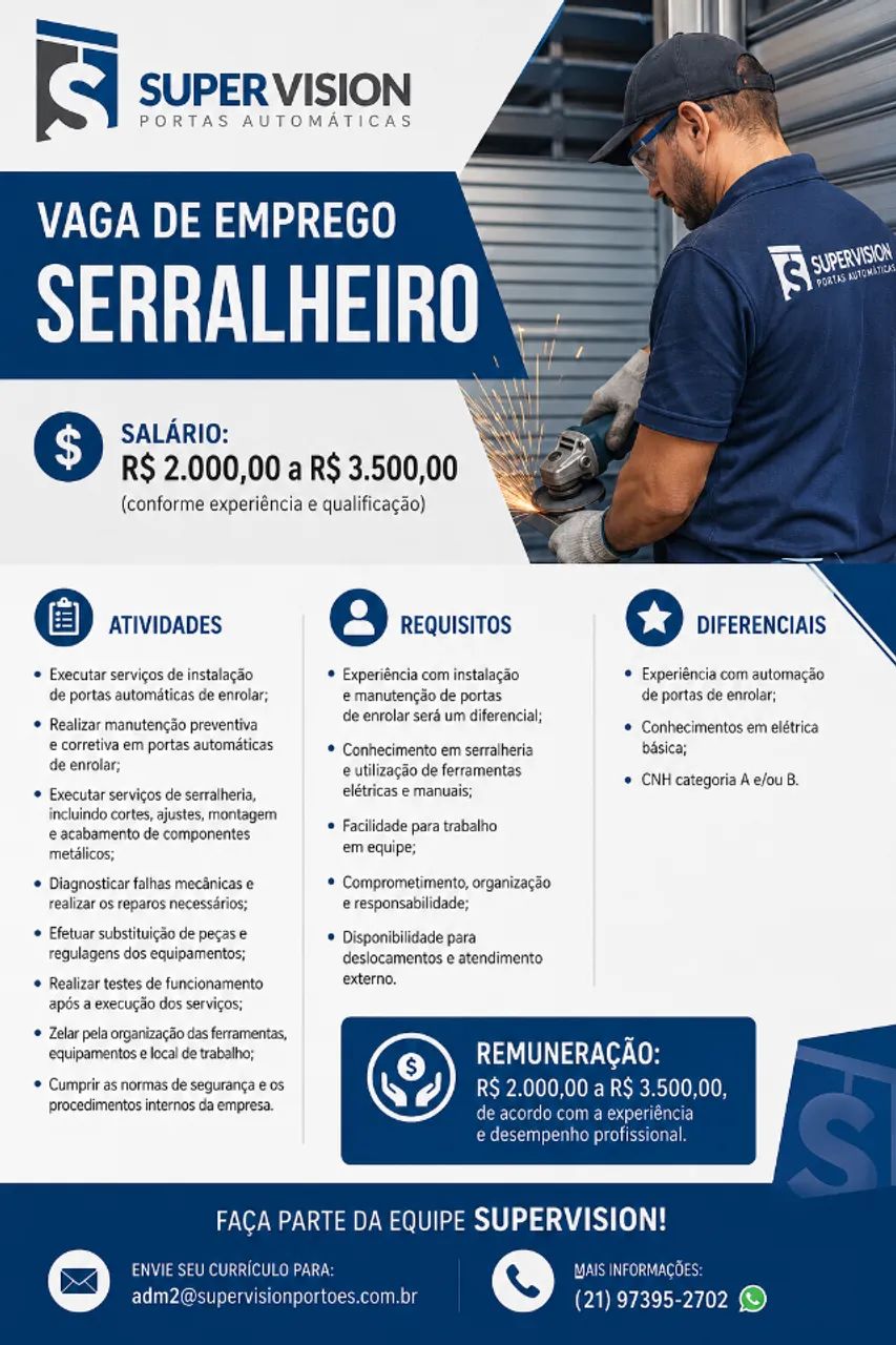 PROCURA-SE SERRALHEIRO