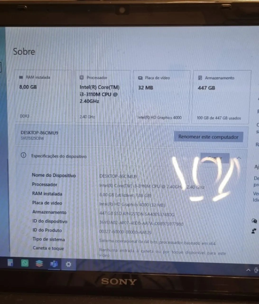 note sony vaio Core I3 - mod. SVE151J11X I3 - Foto 5