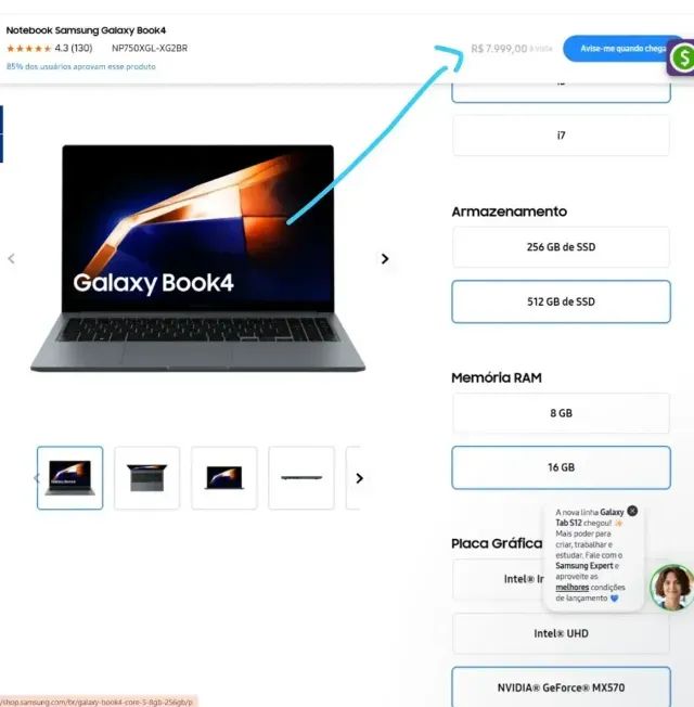 Notebook com GPU de 4gb e 16gb ram, 512gb SSD, roda jogos, troco em Pc - Foto 2