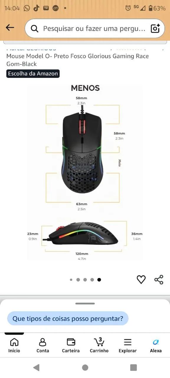 Glorious Gaming Mouse - Modelo O 67 g Superlight. - Foto 3