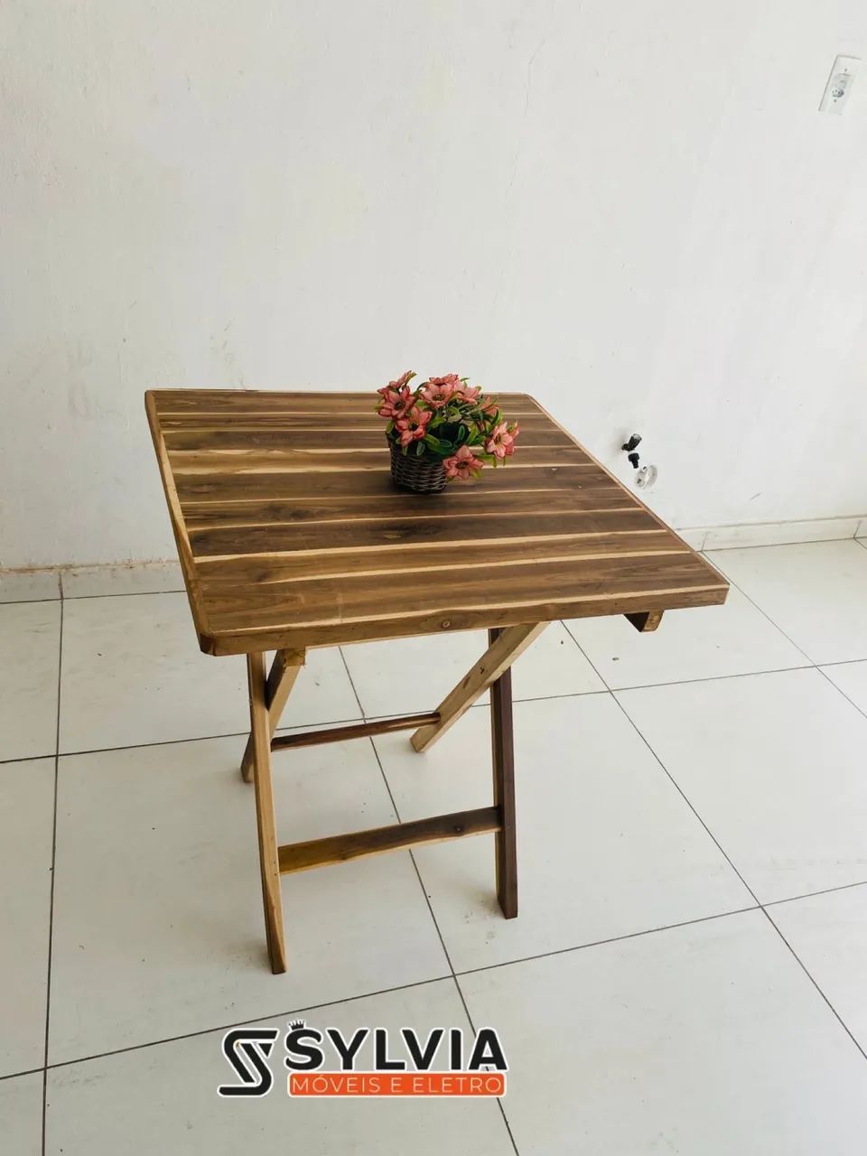 Mesa dobrável 70x70 sem pintura  - Foto 2