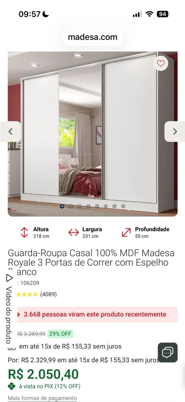 GUARDA ROUPAS 100% MDF - Foto 5