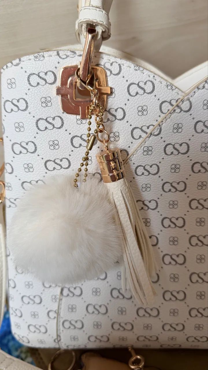 BOLSA FEMININA CHENSON ORIGINAL ELEGANCE LUXO MÃO OFF WHITE - Foto 5