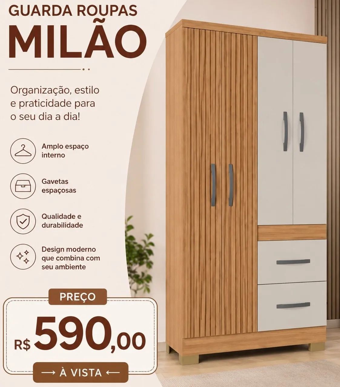 Guarda roupa novo milao