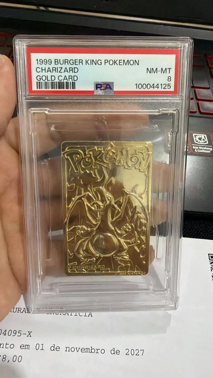 Pokemon charizard gold card PSA8
