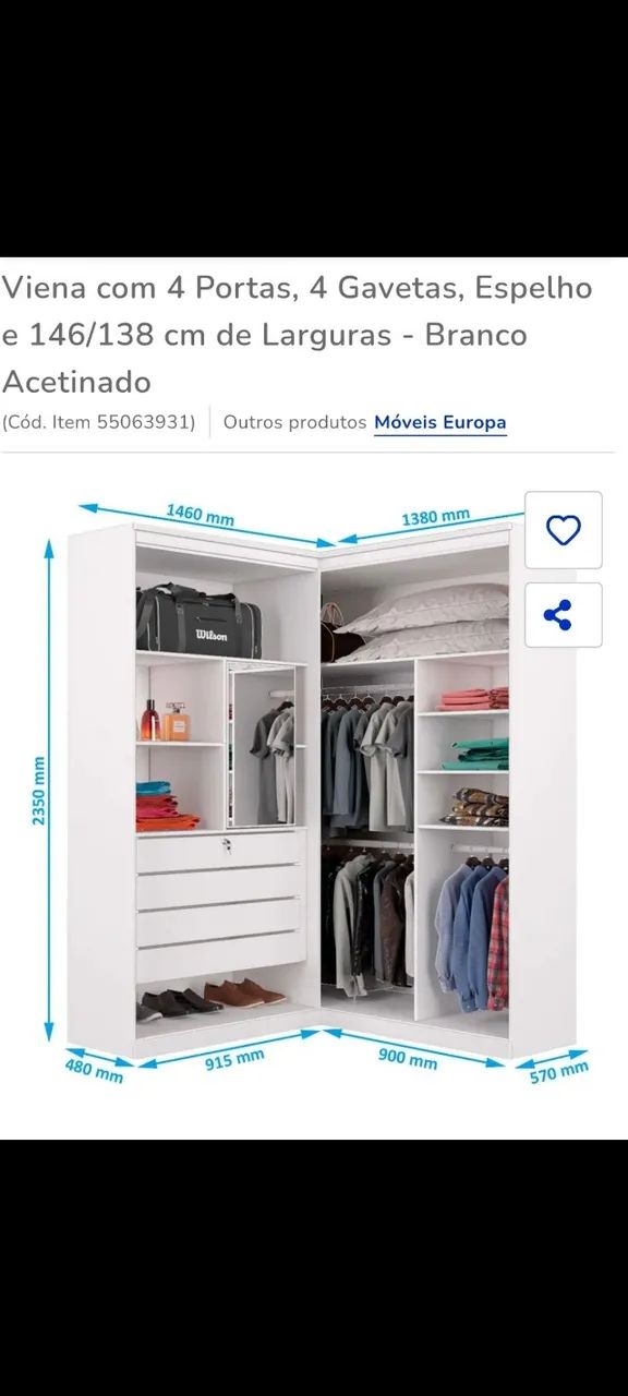 Guarda-roupa de canto  - Foto 4