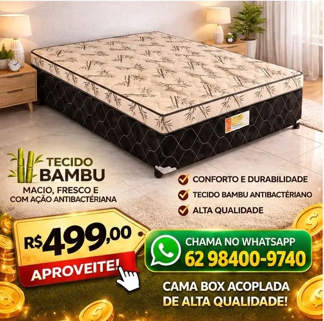 Cama Box Casal com conforto e qualidade, pronta entrega em Goiânia! - Foto 5