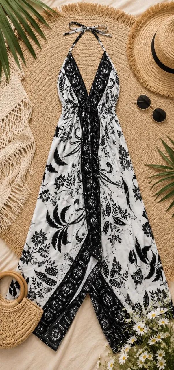Vestido longo alcinha com decote  - Foto 3