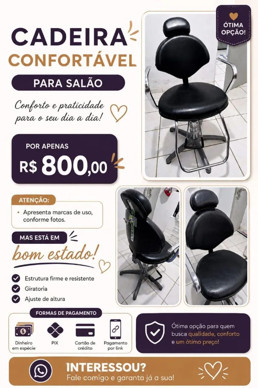 Cadeira para Salão 