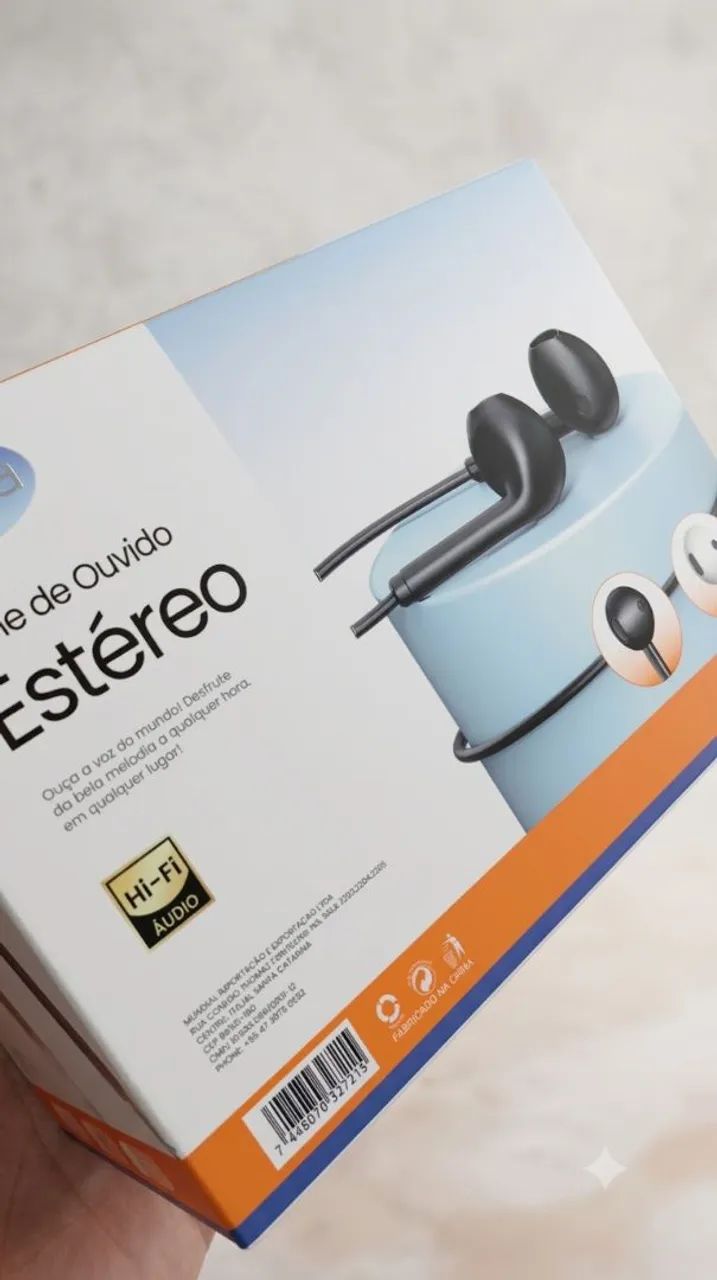 Fone de Ouvido Estéreo Para Tablet Ou Celular Android e iPhone - P2 - Som HD Com Cabo