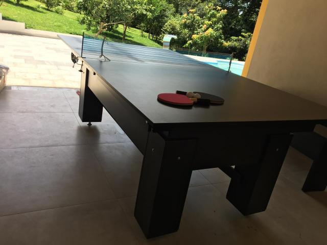 Mesa de Bilhar Quatro Pernas Tecido Vermelho Cor Preta Modelo TMP7898 - Foto 4