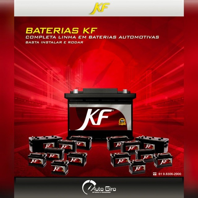 Bateria KF 95 D com 12 meses de garantia. - Carros, vans e