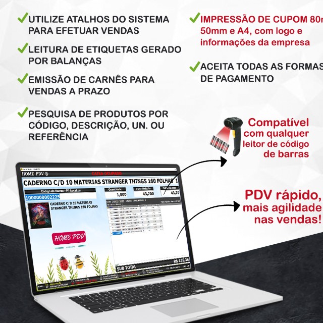 Sistema de Gestão - Clientes, Estoque, Etiquetas, Financeiro, Carnê, PDV - Cuiabá - Foto 4