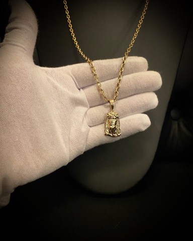 Corrente em Ouro 18k 750 com Pingente Face de Cristo - Foto 5