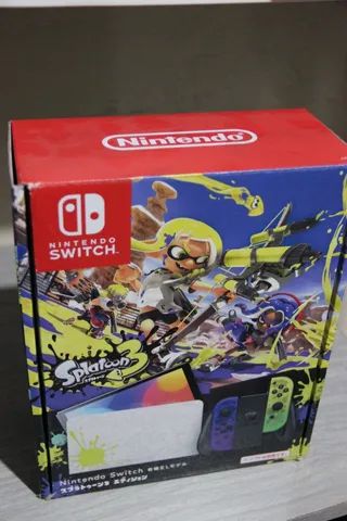 Nintendo Switch OLED 64GB Splatoon 3 Edition cor gradiente azul e gradiente  amarelo e preto