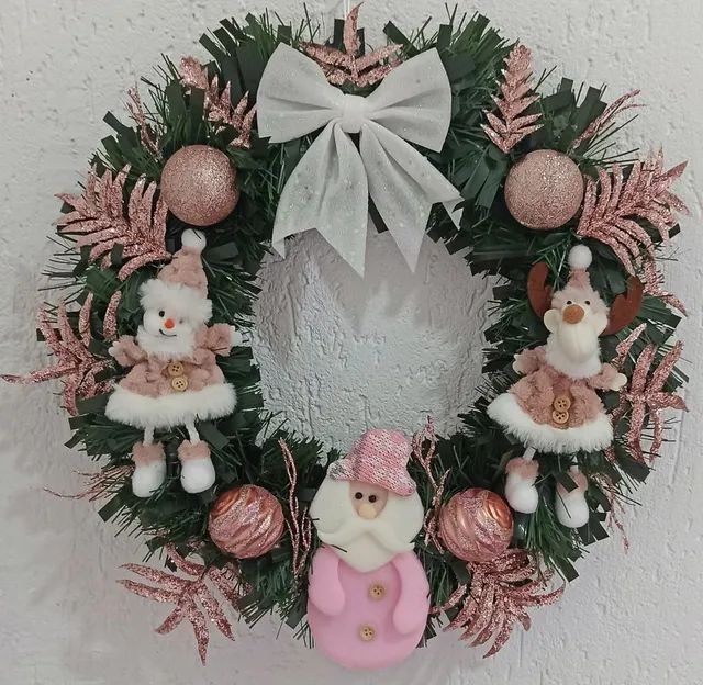 Comprar Guirlanda Natalina Papai Noel Rosa e Azul com Led 50cm - a