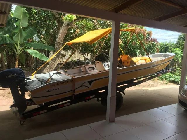 Kit com Lancha 6 metros ALUFORT com motor 25HP YAMAHA (revisado), perfeitas condições. - Foto 4