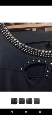 Blusa Preta Viscose e Rebites - Foto 2